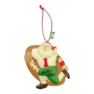 Vintage Football Player Santa Christmas Ornament NFL Fans Gift Xmas Decor